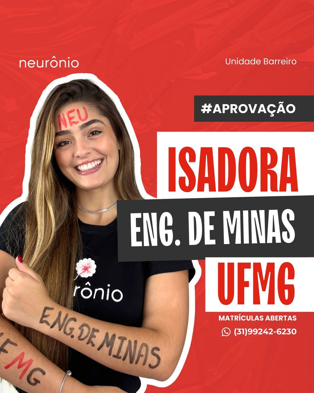 A ISADORA AGORA É ENGENHARIA DE MINAS! 🤩É maravilhoso ver que depois de todo esse esforço você