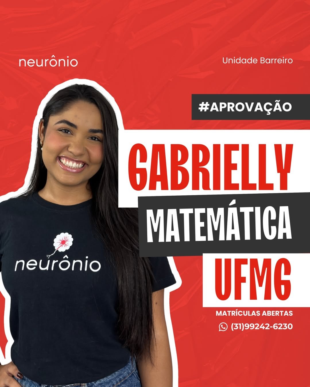 É REAL! A Gabrielly agora é Matemática na UFMG ❤️🚀É maravilhoso ver essa conquista, Gabi! Foi m