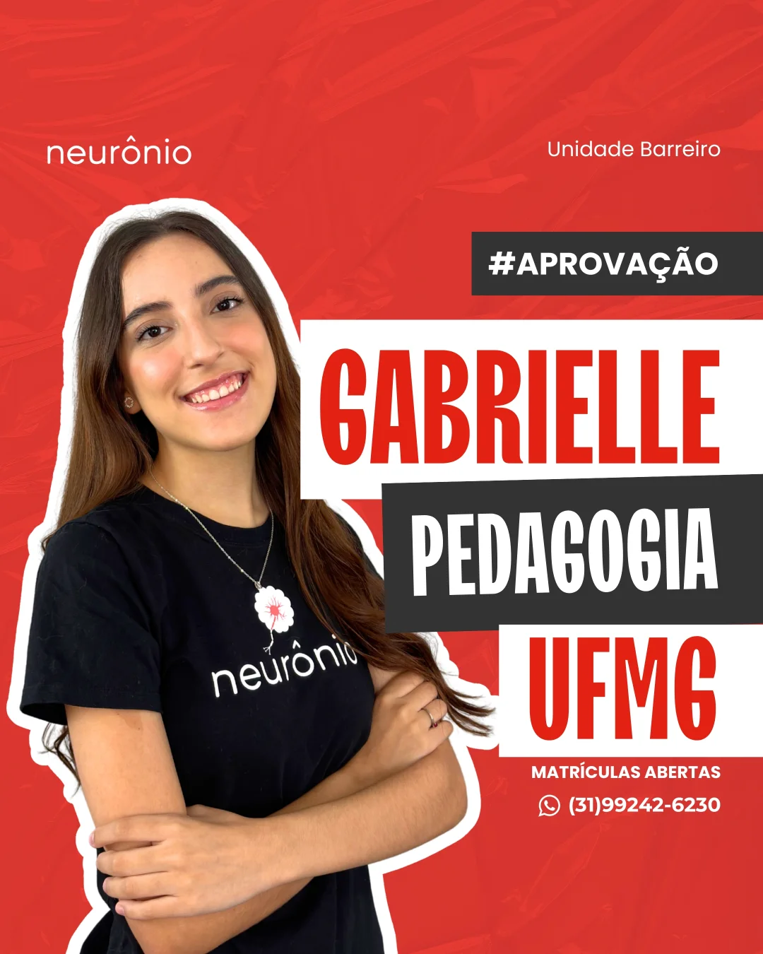 GABRIELLE É PEDAGOGIA NA UFMG! 🥳Como é bom ver que depois de tanto esforço você alcançou sua t
