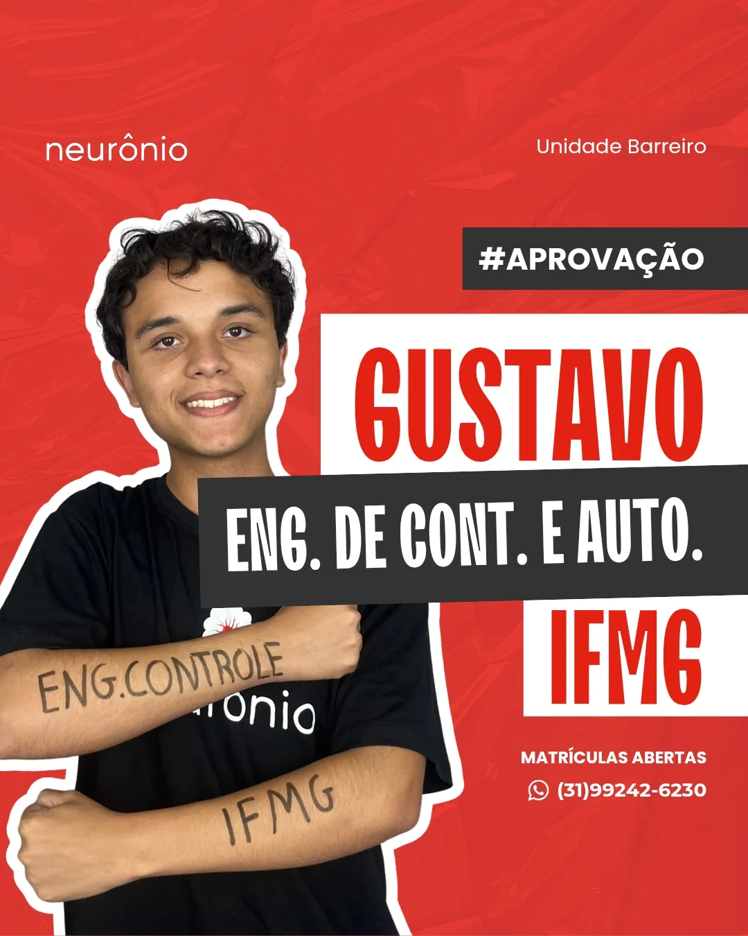 GUSTAVO AGORA FAZ ENGENHARIA DE CONTROLE E AUTOMAÇÃO! 😲Parabéns, Gustavo, pela conquista! Que