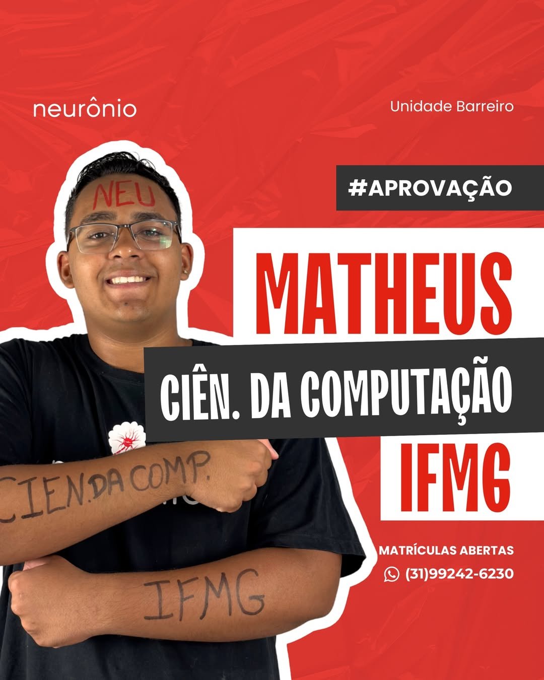 Matheus agora faz Ciências da Computação! 🤩 Parabéns, @portam._ ! É incrível ver que todo seu e