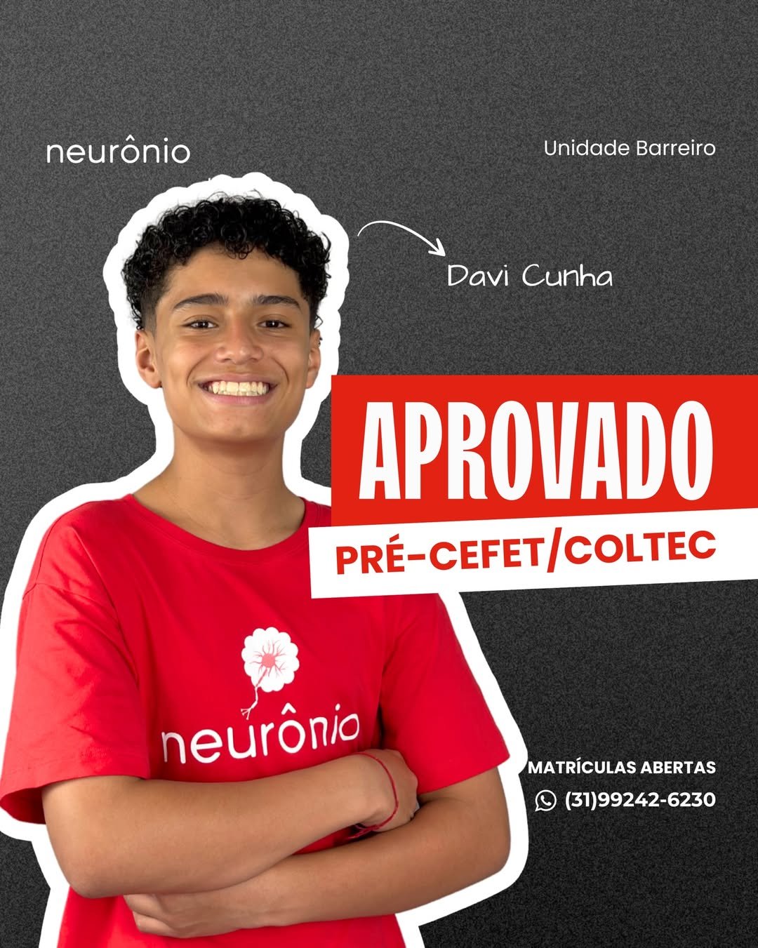 O Davi foi APROVADO e estudou com a gente em 2025! 🤩Que felicidadeee! Davi, você sempre trouxe